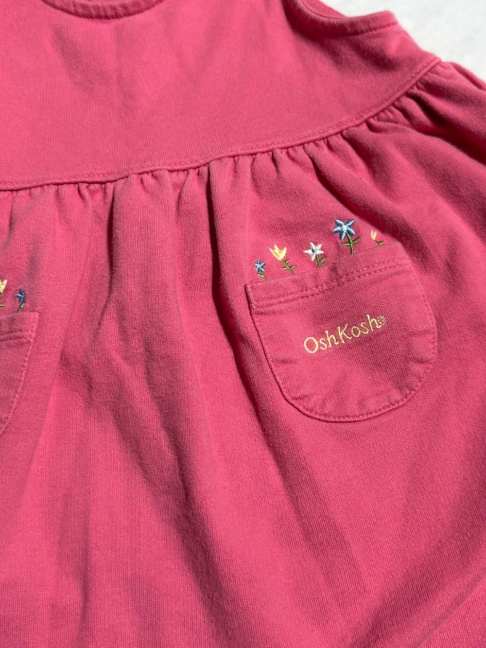 OshKosh B'gosh Toddler Girls Pink Floral Embroidered Dress Size 3T